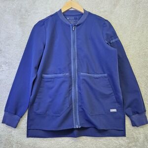 FIGS Scrub Jacket Women S Navy Blue Zip Up Stretch Technical Collection Bellery